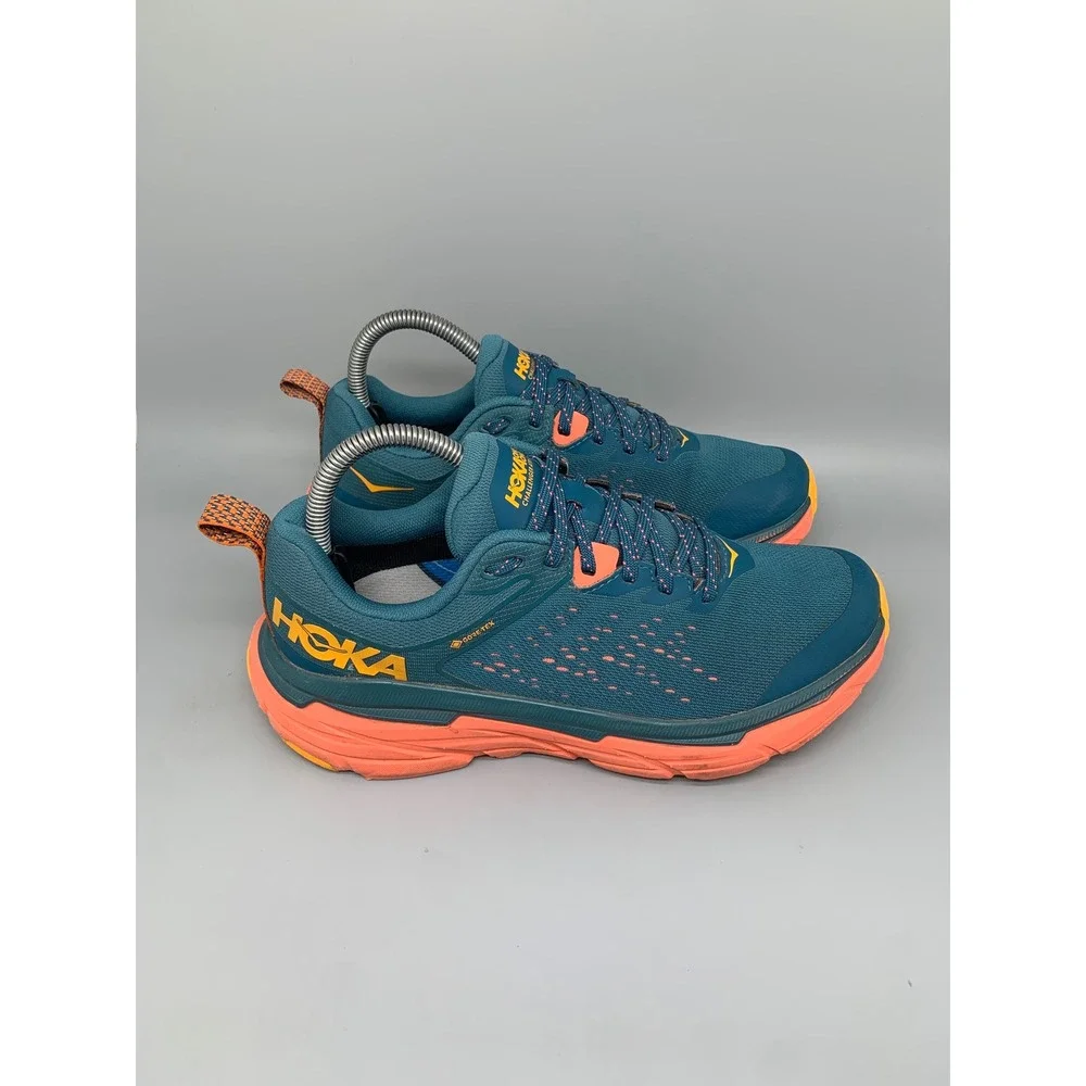 Hoka‎ One Challenger ATR 6 GTX Blue Orange Trail Running Shoes Womens 7.5
